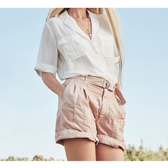 J. Crew Pants - J Crew Women's Limited Edition Belted D-Ring Patchwork Shorts‎ 8 Pink Cotton